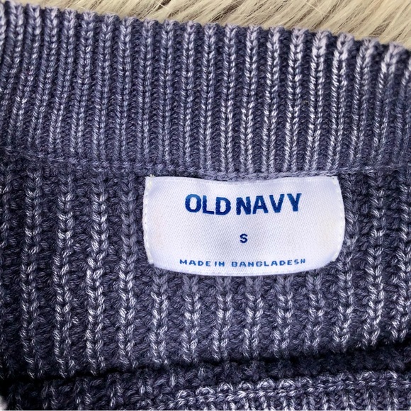 Old Navy Sandwashed Navy Blue Waffle Knit Sweater, Size S - Picture 4 of 5